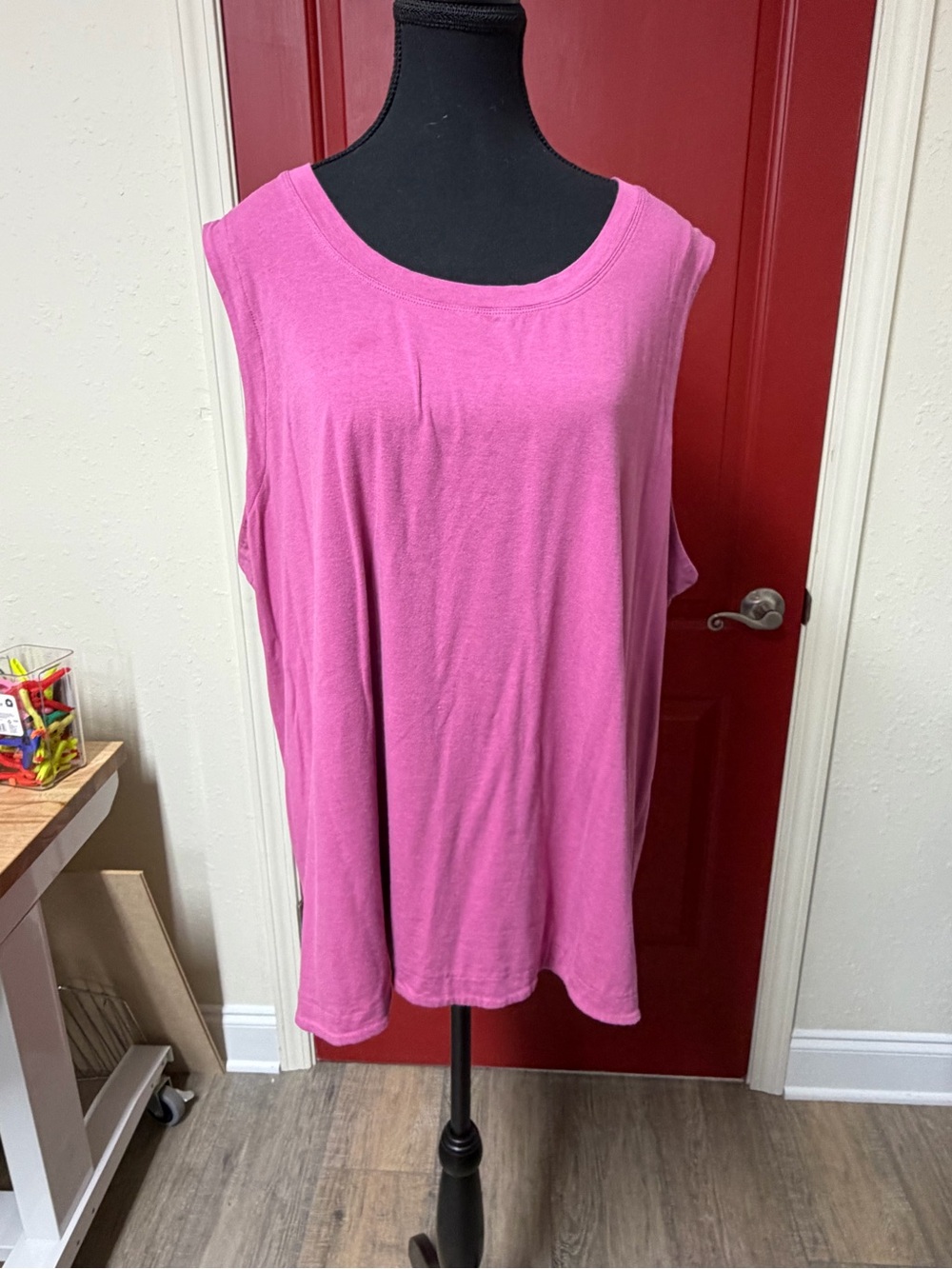 Freely 2X Sleeveless Pink Women's Tank Top - Classic Scoop Neck